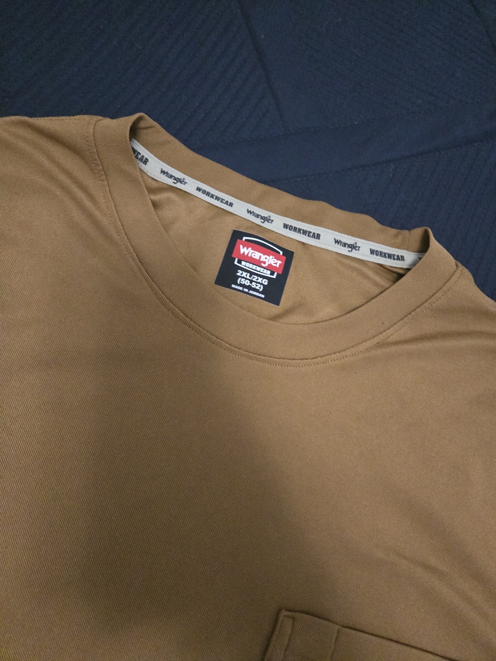 Wrangler Men's Tan Crew Neck Workwear T-Shirt